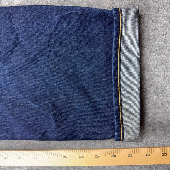 Simon Spurr Jeans Mens 38x32 Blue Selvedge Denim Resin Rinse Straight Leg USA - Picture 14 of 15